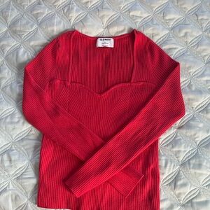 Beautiful Red sweater with sweetheart neckline